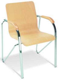 Посетителски стол SAMBA WOOD CHROME
