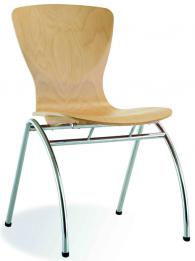 Посетителски стол BINGO wood chrome