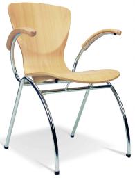 Посетителски стол BINGO arm wood chrome