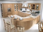 издръжливи кухни с бар масив дъб лукс