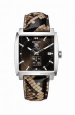 MONACO Automatic Brown Python Diamonds
