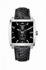 MONACO Automatic Black Python Diamonds