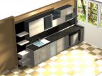 Поръчкова изработка на мебели за модерна компактна кухня за гр.Пловдив магазин