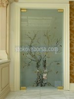 еднокрилна стъклена врата