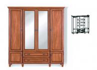 Четирикрилен гардероб 199,5/189/61,5см