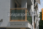 парапети за тераси от инокс и зелено стъкло