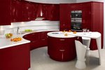гланцови лукс мебели с овални форми