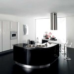 заоблени кухни лукс в бяло и черно София